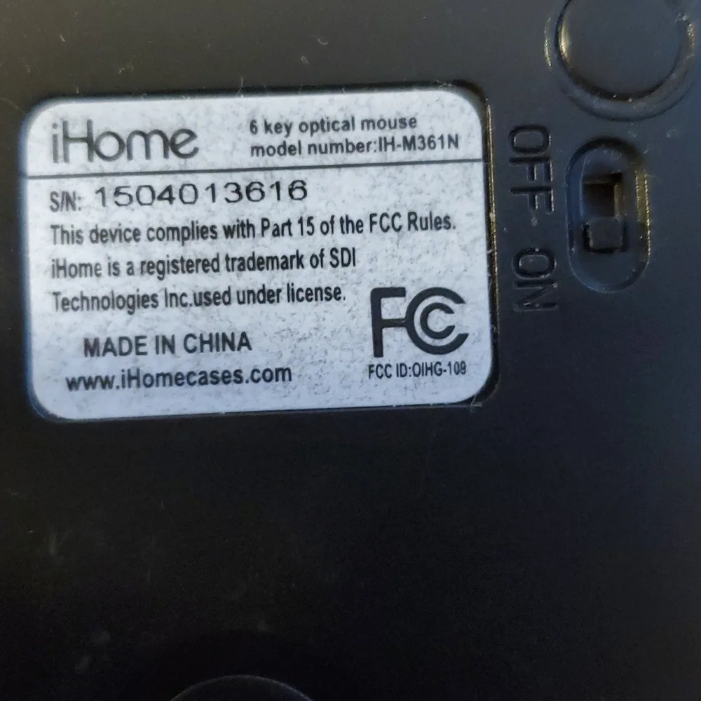 iHome Blue Wireless Optical Mouse M361N